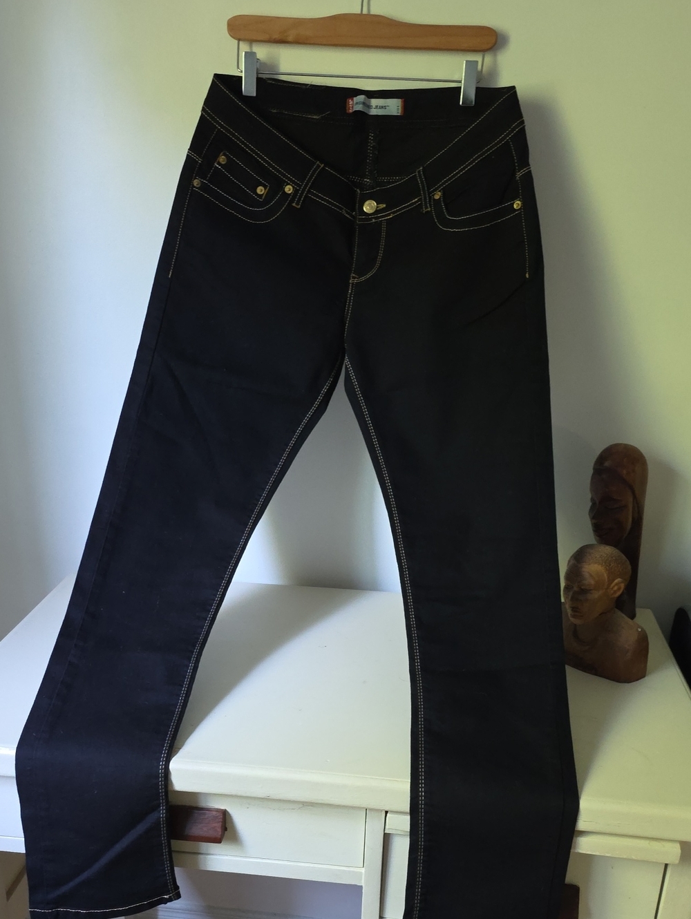 Levi's Dark Navy Engineered Straight-Leg Jeans with Contrast Stitching